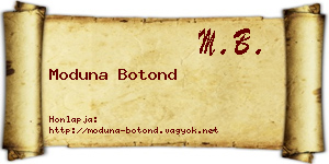 Moduna Botond névjegykártya
